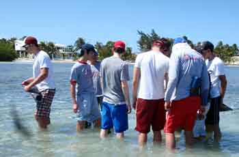 Students working with Dr. Wetzel on previous Belize Immersion